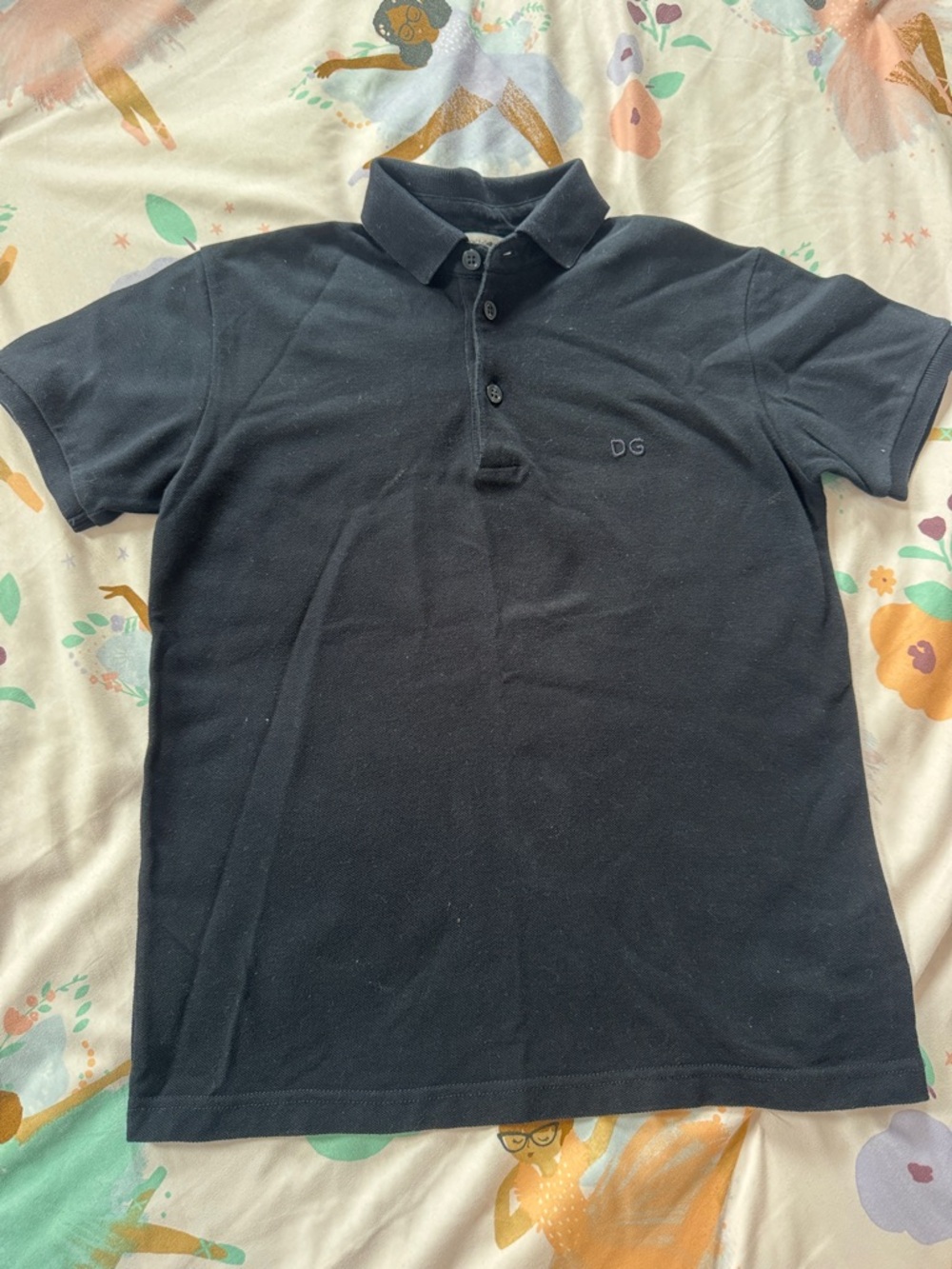 Dolce & Gabbana Navy Blue Men's Polo with DG Chest Embroidery